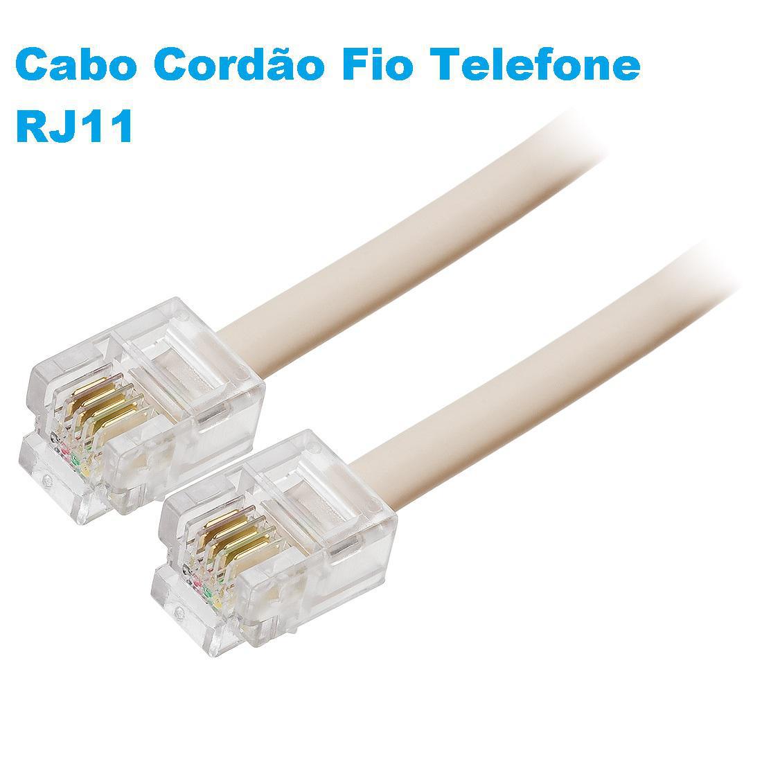 Cabo Cordão Fio Telefone Rj11 1,5M Pronto Uso Com Conectores - SKU: 6015936846831jyjyj