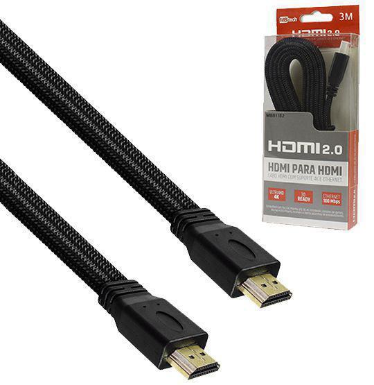 Cabo Hdmi X Hdmi Achatado Com Suporte 4K E Ethernet 2.0 3M - SKU: PRDKI50Q4342GHLL