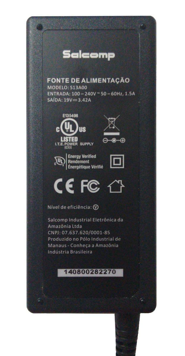 Fonte Notebook 19V 3.42A Positivo Cce Philco Asus - SKU: PRDS2K48PZRVDSO1