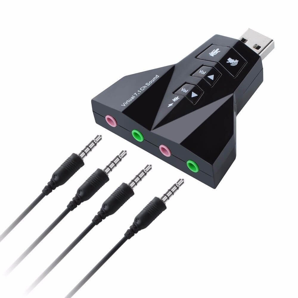 Placa De Som 7.1 Usb Audio Pre Escuta Canal Virtual Hbt65 - SKU: PRDV9QEX0WUHTBU1