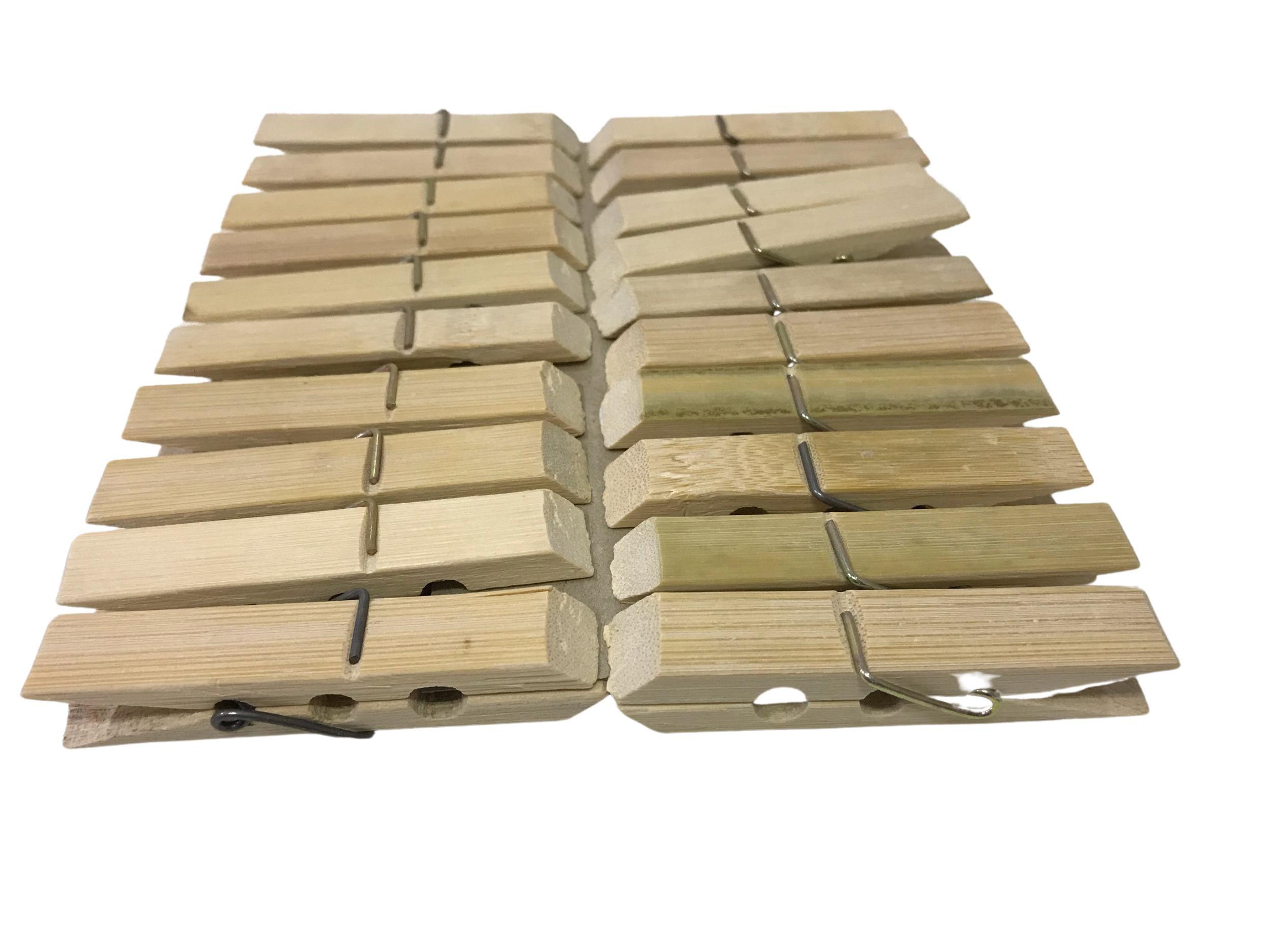 Conjunto Pregadores De Roupa Com 20 Peças Em Bambu Madeira - SKU: PRDFZAQ64FABS7UT