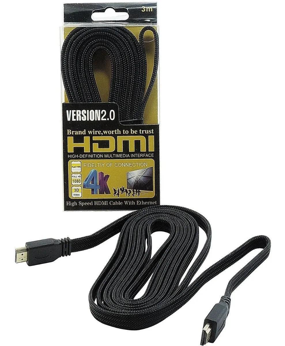 Cabo Hdmi 3 Metros Alta Definição 3D - 4K Versão 2.0 - SKU: PRDJV117KUMUYSEE