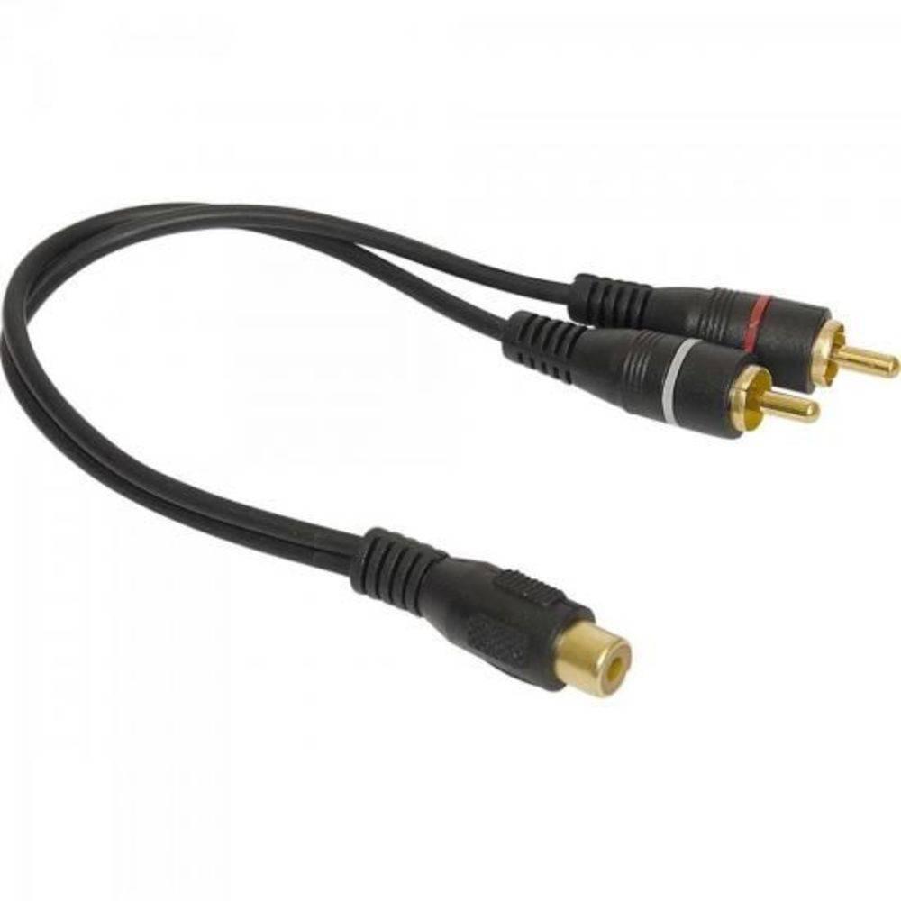 Cabo Y Rca 1 Fêmea X 2 Rca Macho 25 Cm - Preto - SKU: PRDKMW2X0FK4MRKV