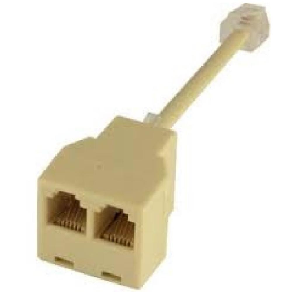 Adaptador T RJ11 3 fêmeas com rabicho - SKU: PRDU8HRL0OF2JS3S