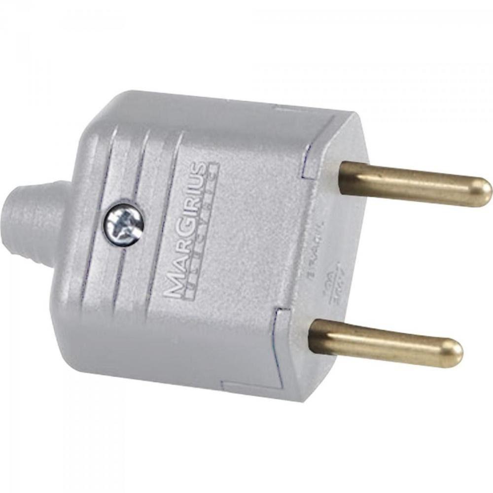 Pino Plug Macho 2P 10A - Cinza - Pld1-2 (2P 10A) - Margirius - SKU: PRDP3J6E7KQK4D5H