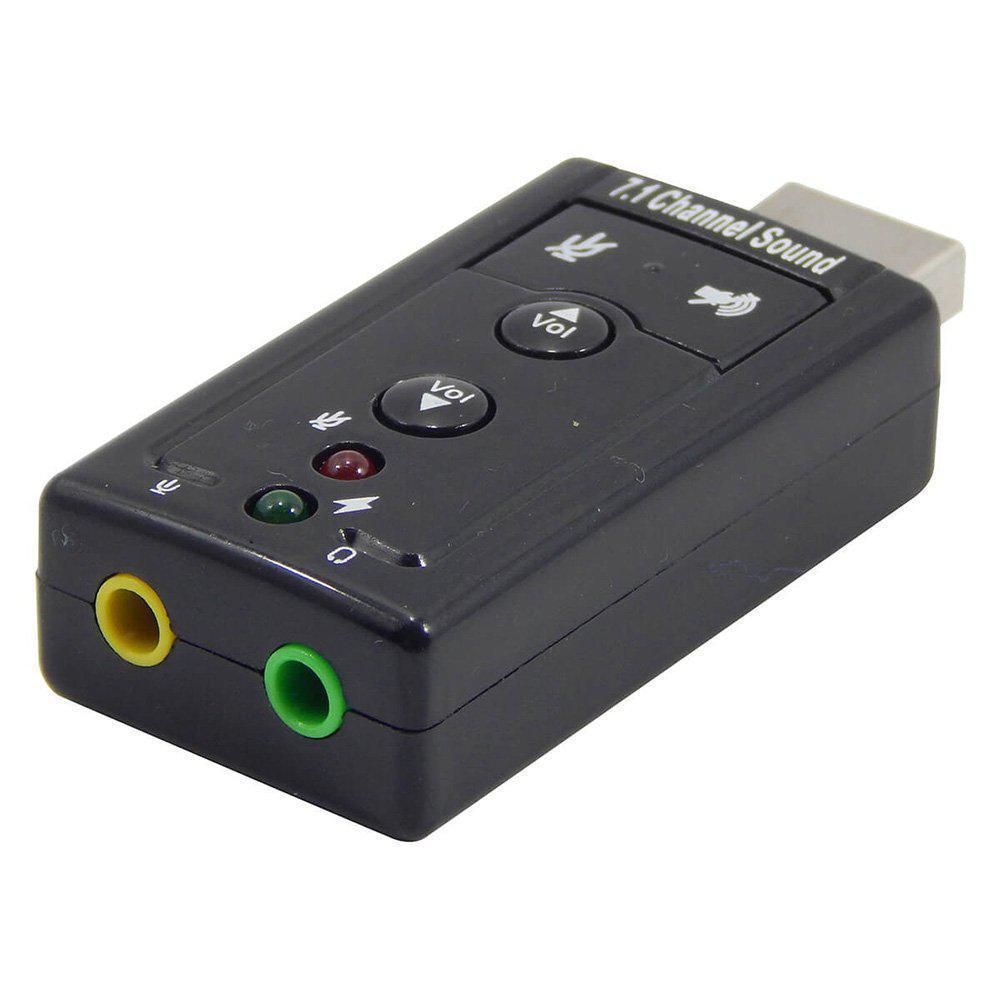 Adaptador Áudio Usb Placa Som 7.1 Entrada P2 Fone Microfone - SKU: PRDAUM6MBI0D8F64