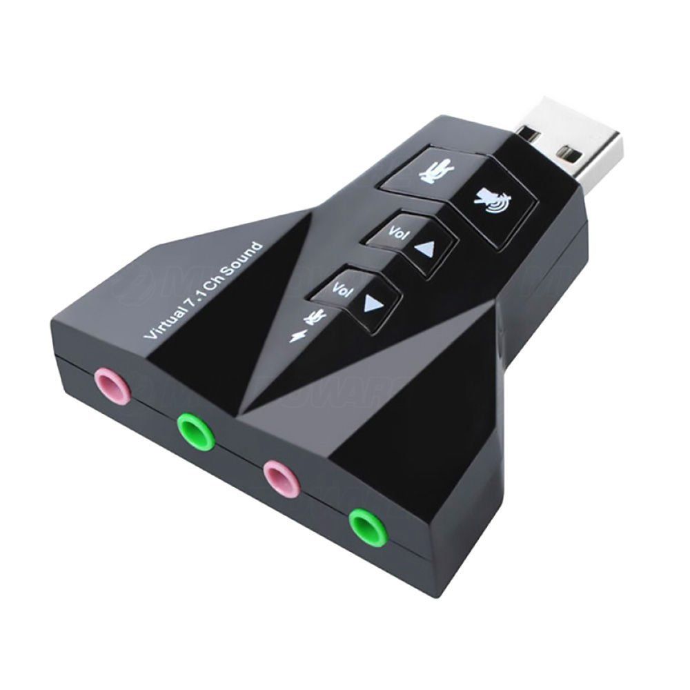Adaptador de Som USB Externo 7.1 Canais 4 Portas Exbom USOM20 - SKU: PRDLZCA5I3IJXY3T