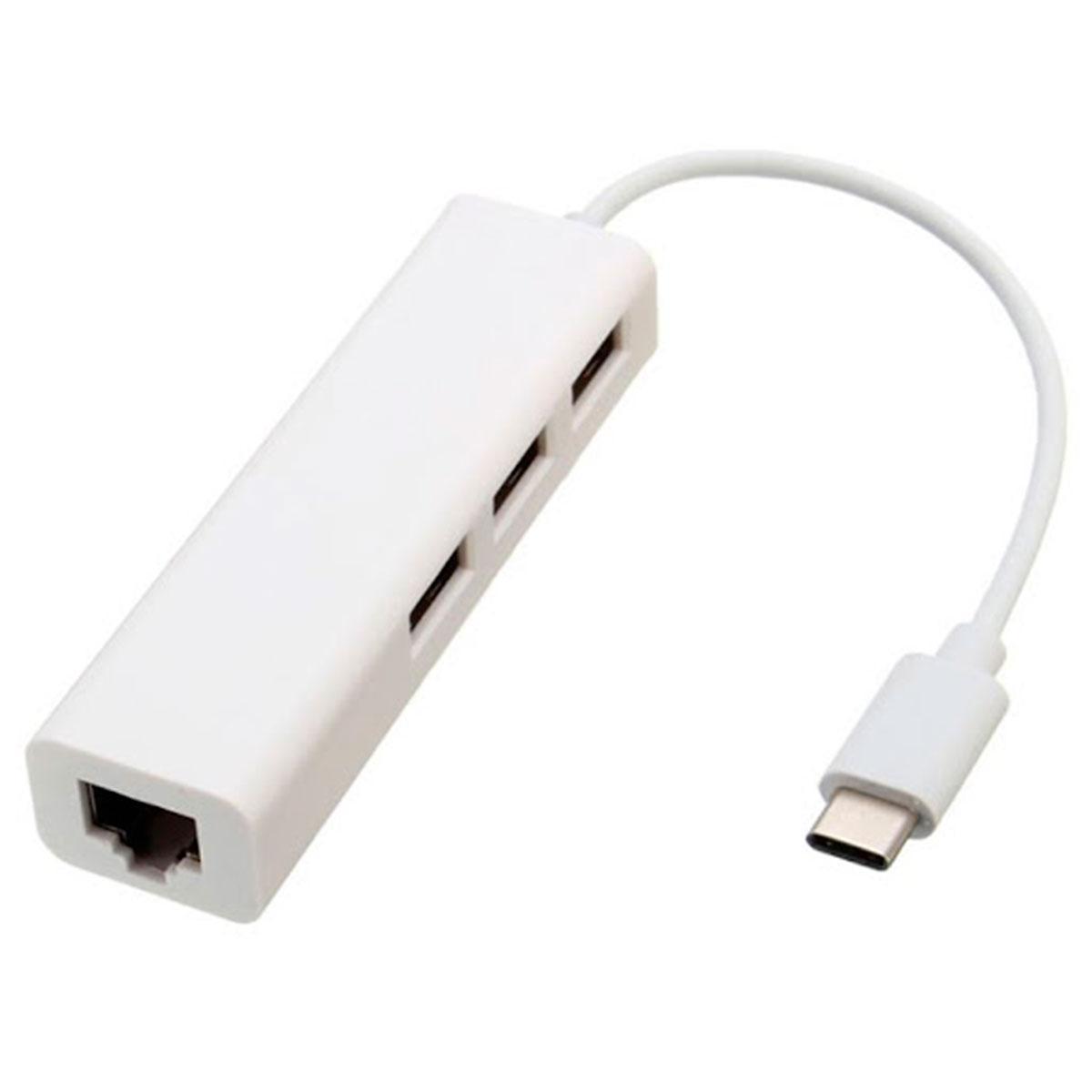 Adaptador Tipo-C Macho X Rj45 + 3 Usb 2.0 Gv Adt.11501 - SKU: PRDZYMJ84FS0G9FT