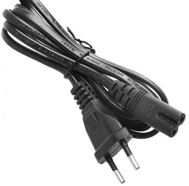 Cabo De Força Bipolar 2 Pinos Plug8 Ps2 Impressora Notebook - SKU: 4f43d