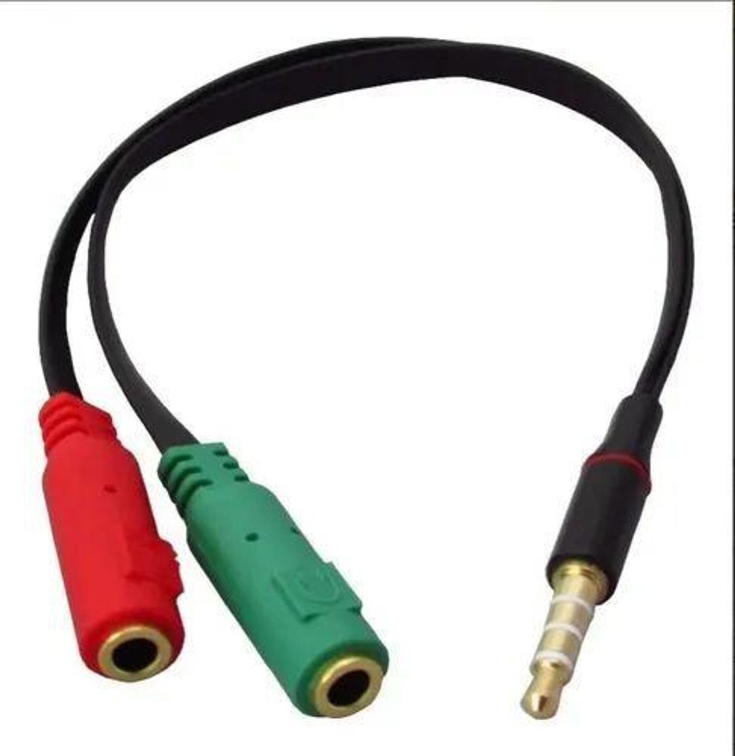 Adaptador P2 P3 Fone Microfone Audio Splitter 1 Metro - SKU: 54t54y6y56tr56h4sdds