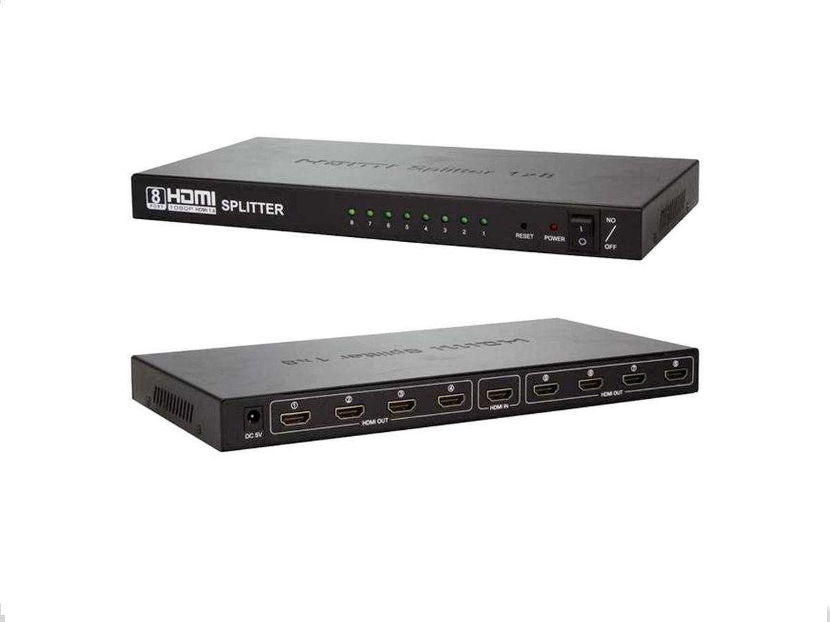 Splitter 8 Saidas Divisor Sinal Hdmi 1X8 4K 2K 3840 X 2160 - SKU: 23D32DWHDMI2K4K