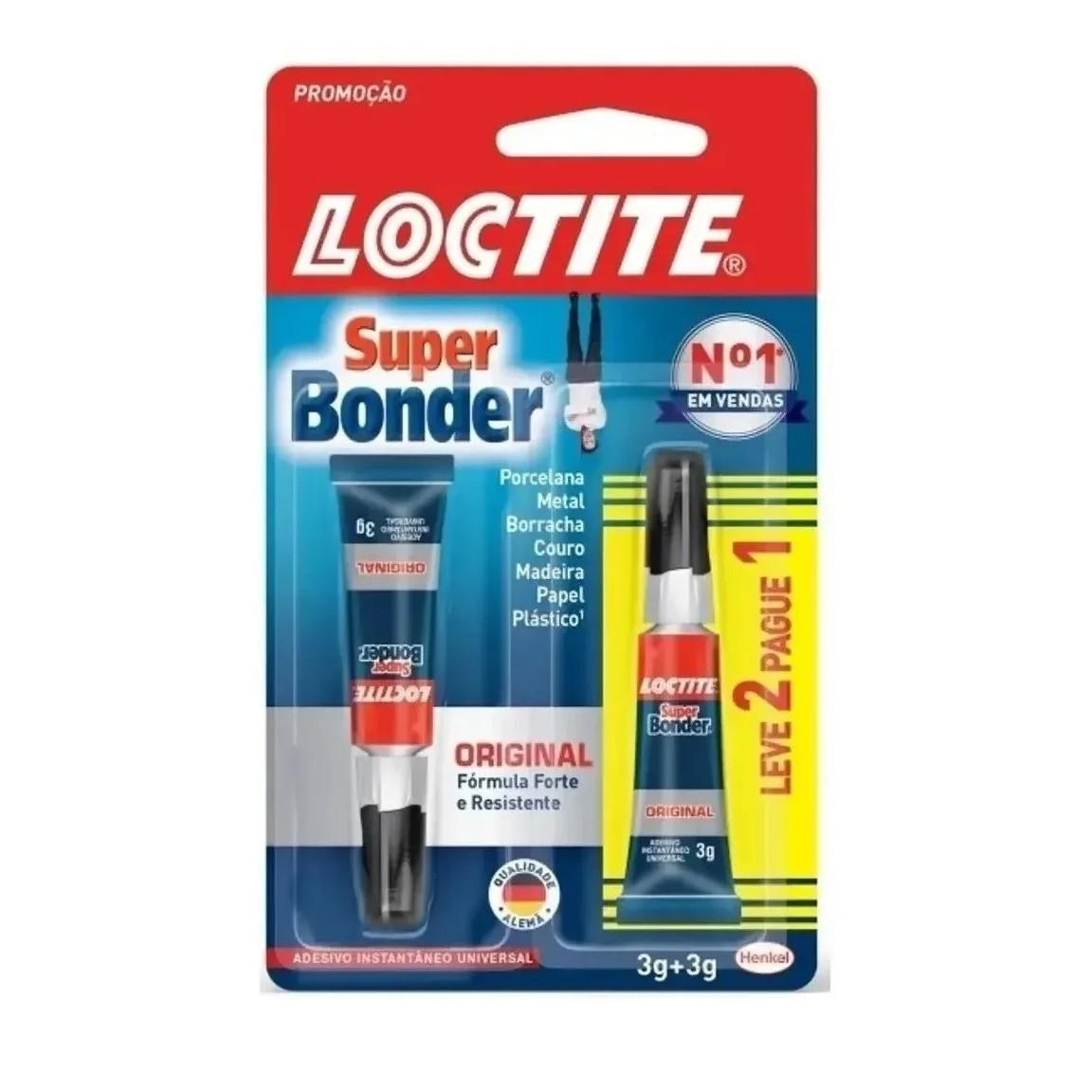 Cola Instantânea Super Bonder Loctite Original 3G 1,5 Gramas - SKU: PRDQJJBGH7JELE5I