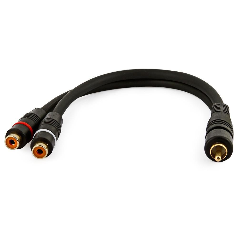 Cabo áudio Y RCA 1 fêmea X 2 RCA macho 20 cm Preto - SKU: PRD3ZMEELEJV2JAI