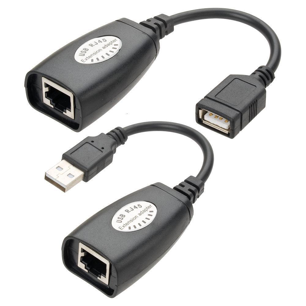 Adaptador Conversor Extensor Usb Via Cabo Rede Rj45 Até 45M - SKU: PRDX9DCBR1AQJN22