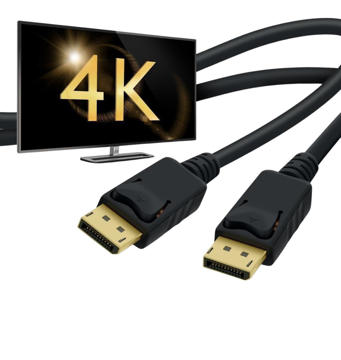 Cabo Displayport 1.4A 240Hz 8K 1.8M Triplo Blindado + Trava - SKU: MLB1131505006
